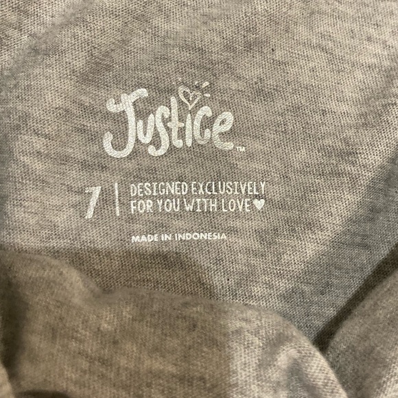 NWT Justice Peace sign tank top sz 7 gray heather/gold - Picture 5 of 13